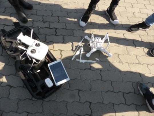 Drohne bei der Messung