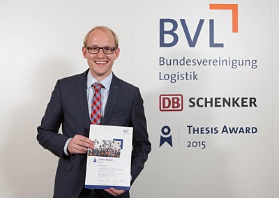 Martin Baumann, M.Sc. bei der Preisverleihung auf dem Logistik-Kongress.