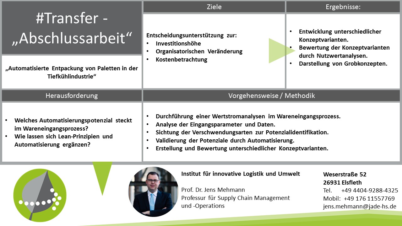 „Automatisierte Entpackung von Paletten in der Tiefkühlindustrie“