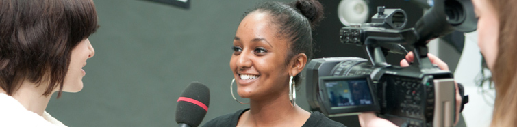 Television interview between three students