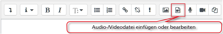 Symbol "Audio-/Videodatei einfügen oder bearbeiten"